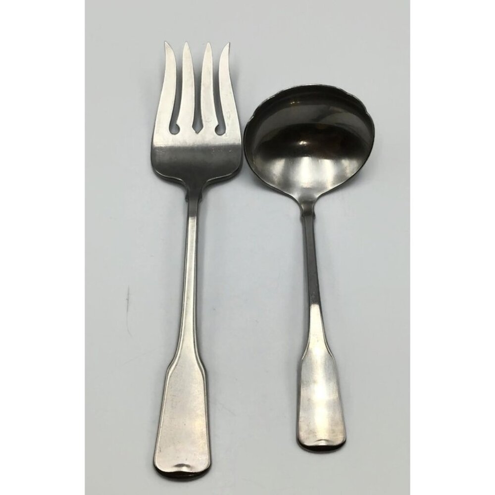 Oneida American Colonial Meat Fork & Gravy Ladle Replacements Stainless Satin